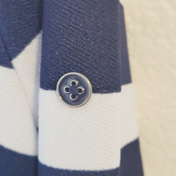 Chicos Blue and White Stripe Jersey Short Sleeve Top Size 3 - Picture 5 of 8